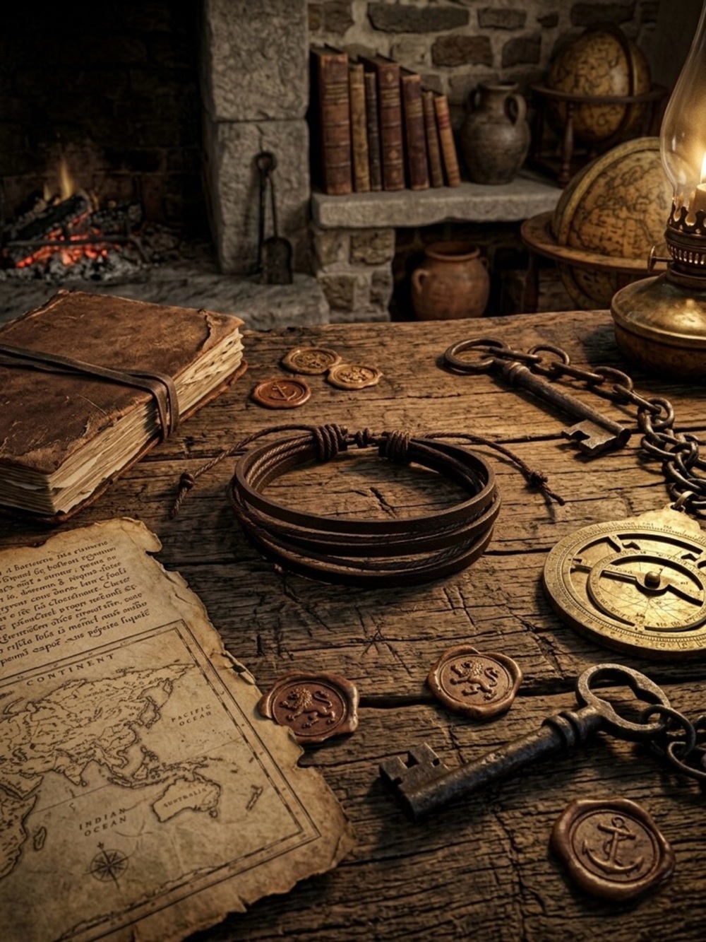 Hand Crafted Brown Multi-Strand Leather Bracelet